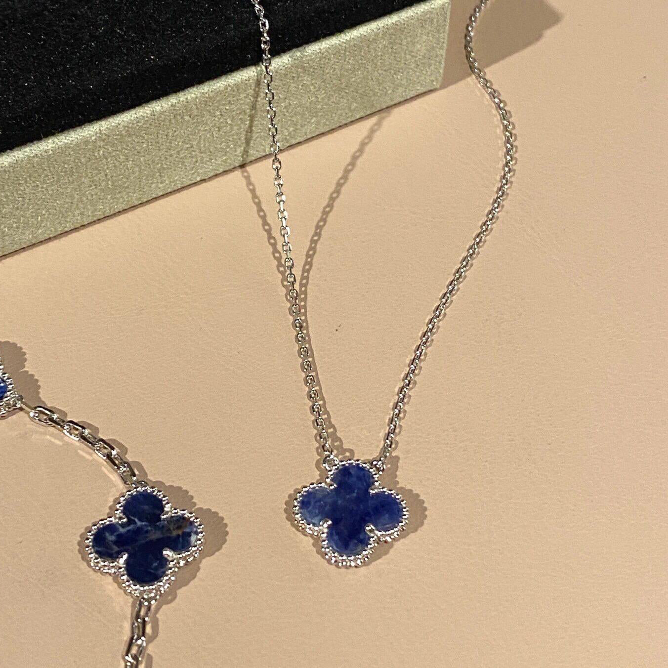 [Marin-Jewelry]CLOVER 15MM PIETERSITE NECKLACE SILVER