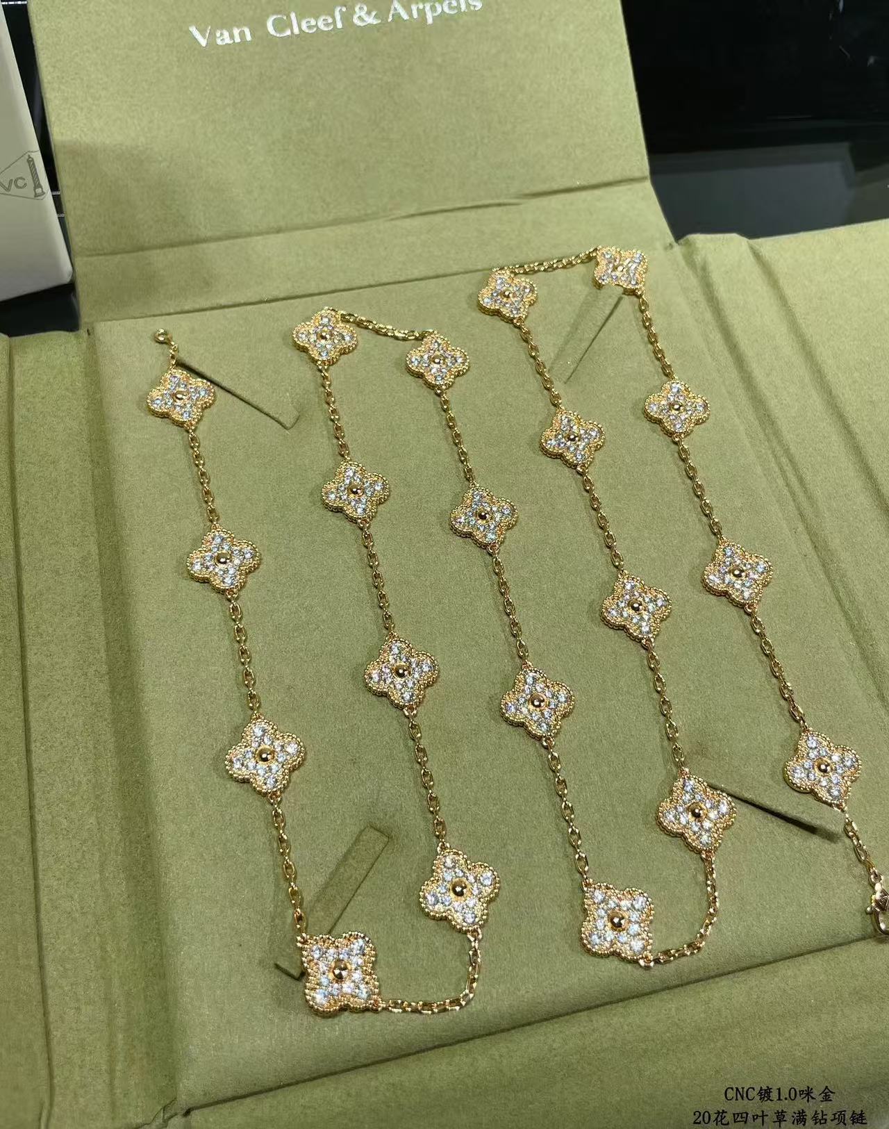 [Marin]CLOVER 20 MOTIFS FULL-DIAMOND NECKLACE