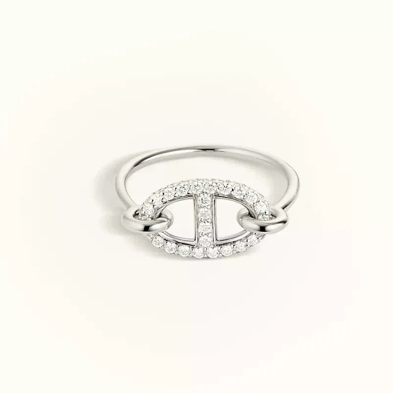 [Marin]BAGUE RONDE EN ARGENT AVEC PETIT DIAMANT