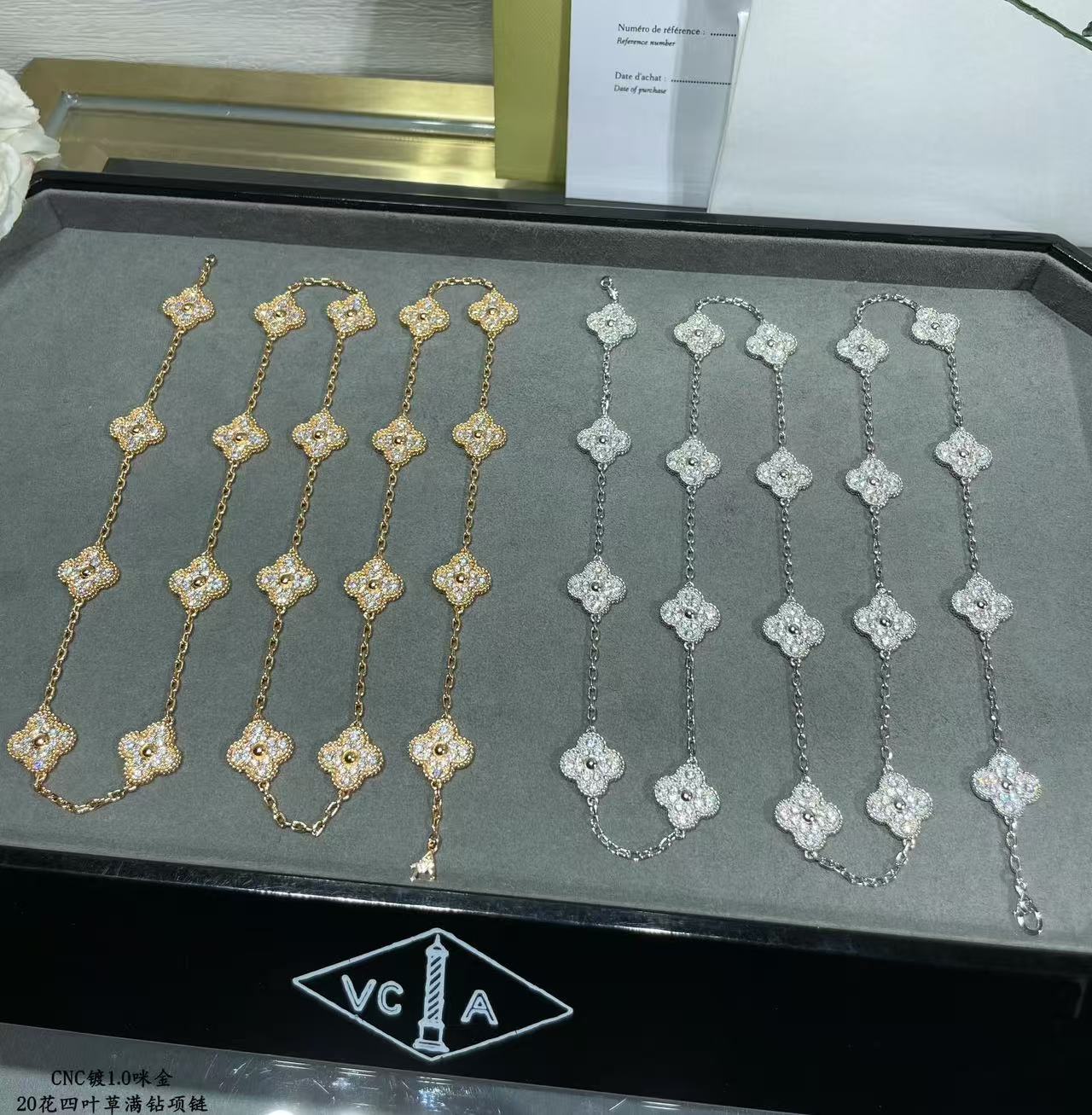 [Marin-Jewelry]CLOVER 20 MOTIFS FULL-DIAMOND NECKLACE
