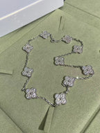 [Marin Jewelry]CLOVER 10 MOTIFS  FULL DIAMOND NECKLACE