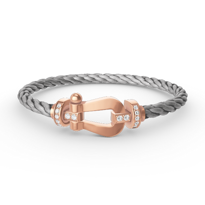 [Marin-Jewelry]FORCE LARGE HORSESHOE HALF DIAMOND BRACELET Marin-Jewelry GOLD