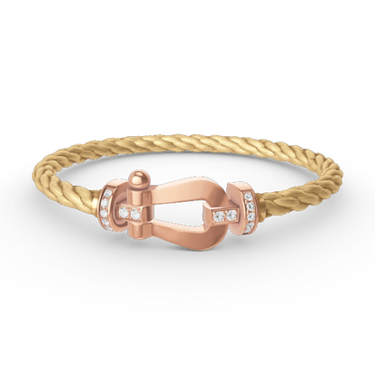 [Marin]FORCE LARGE HORSESHOE HALF DIAMOND BRACELET ROSE GOLD