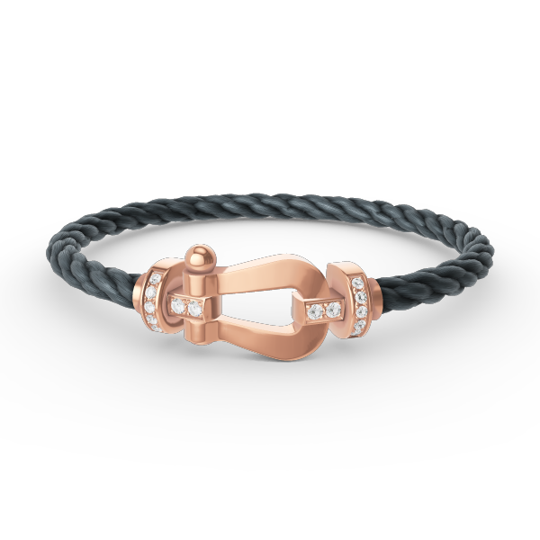 [Marin]FORCE LARGE HORSESHOE HALF DIAMOND BRACELET ROSE GOLD