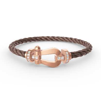 [Marin-Jewelry]FORCE LARGE HORSESHOE HALF DIAMOND BRACELET Marin-Jewelry GOLD
