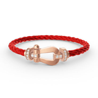 [Marin]FORCE LARGE HORSESHOE HALF DIAMOND BRACELET ROSE GOLD
