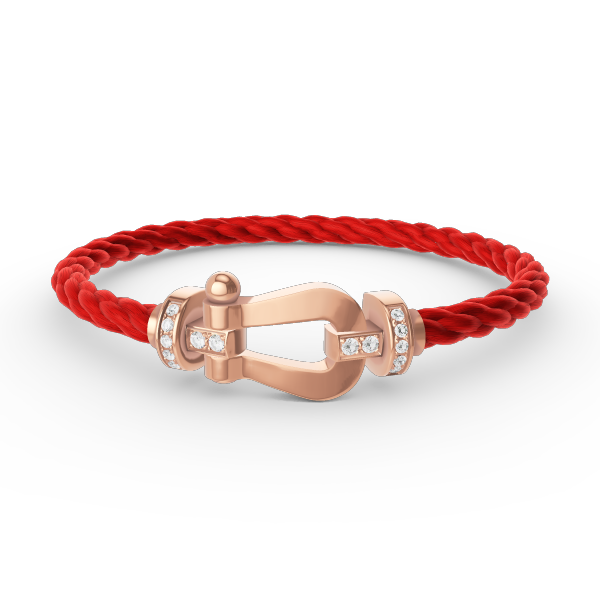 [Marin]GRAND BRACELET FER À CHEVAL SEMI-DIAMANT OR ROSE