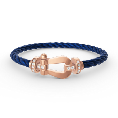 [Marin-Jewelry]FORCE LARGE HORSESHOE HALF DIAMOND BRACELET Marin-Jewelry GOLD