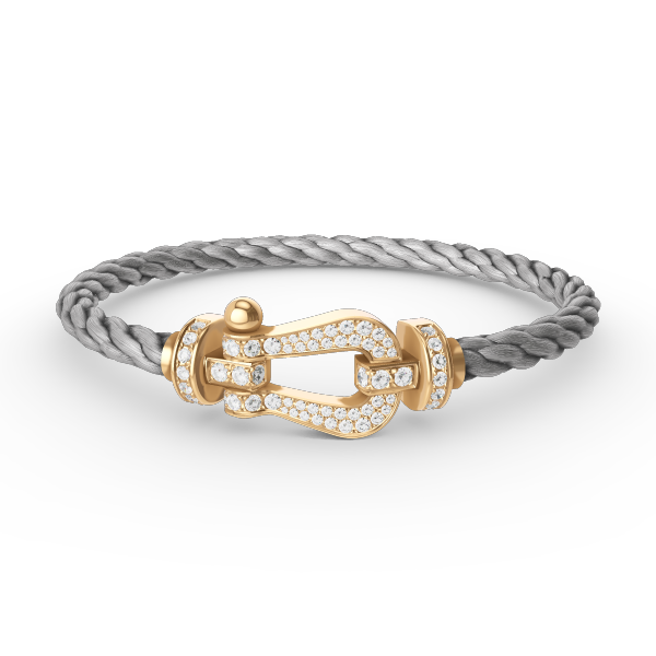 [Marin]BRACELET FER À CHEVAL MARIN GRANDE TAILLE TOUT DIAMANT EN OR
