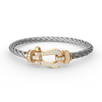 [Marin]BRACELET FER À CHEVAL MARIN GRANDE TAILLE TOUT DIAMANT EN OR