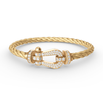 [Marin-Jewelry]FORCE LARGE HORSESHOE FULL DIAMOND BRACELET GOLD