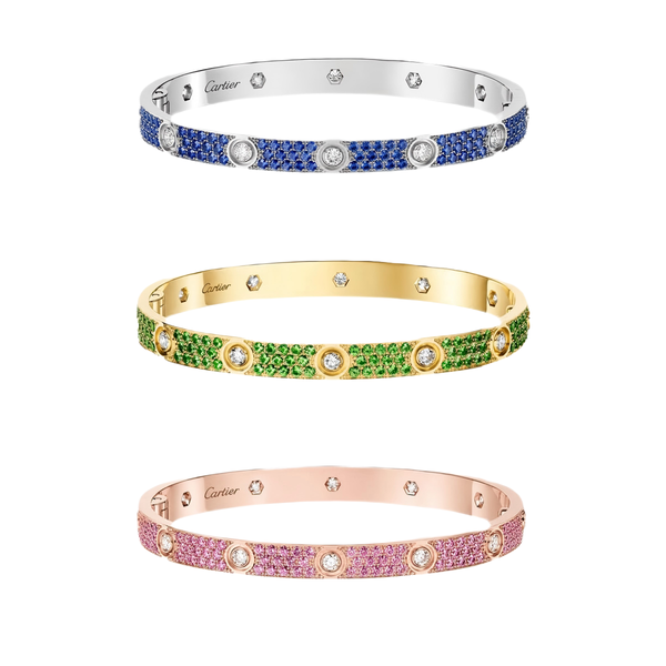 [Marin]2026 PAVE GEMSTONE LOVE BRACELET 6.1MM 10 DIAMONDS