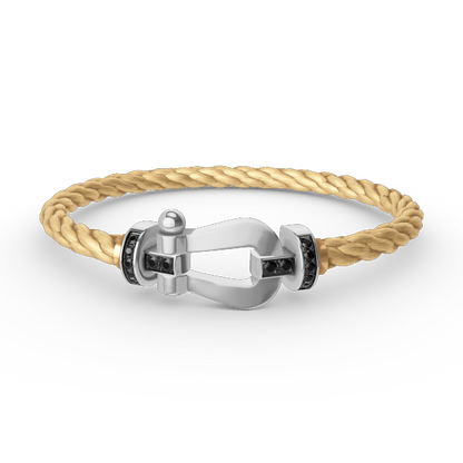 [Marin]FORCE LARGE HORSESHOE BLACK DIAMOND BRACELET SILVER