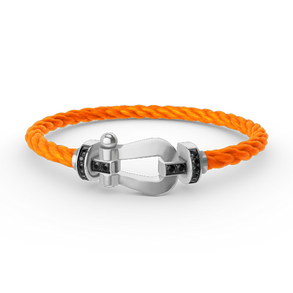 [Marin-Jewelry]FORCE LARGE HORSESHOE BLACK DIAMOND BRACELET SILVER