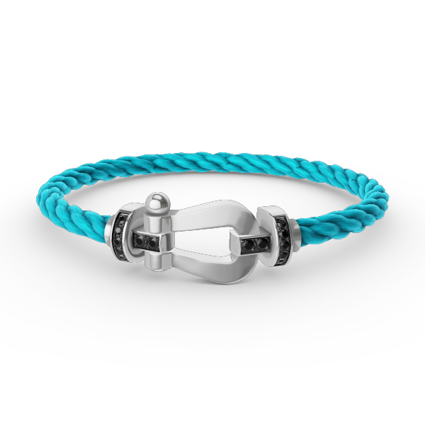 [Marin]FORCE LARGE HORSESHOE BLACK DIAMOND BRACELET SILVER