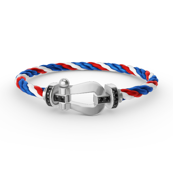 [Marin]FORCE LARGE HORSESHOE BLACK DIAMOND BRACELET SILVER