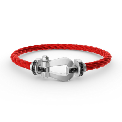 [Marin-Jewelry]FORCE LARGE HORSESHOE BLACK DIAMOND BRACELET SILVER