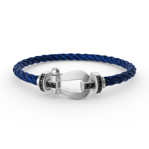 [Marin-Jewelry]FORCE LARGE HORSESHOE BLACK DIAMOND BRACELET SILVER