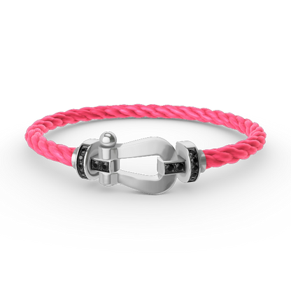 [Marin]FORCE LARGE HORSESHOE BLACK DIAMOND BRACELET SILVER