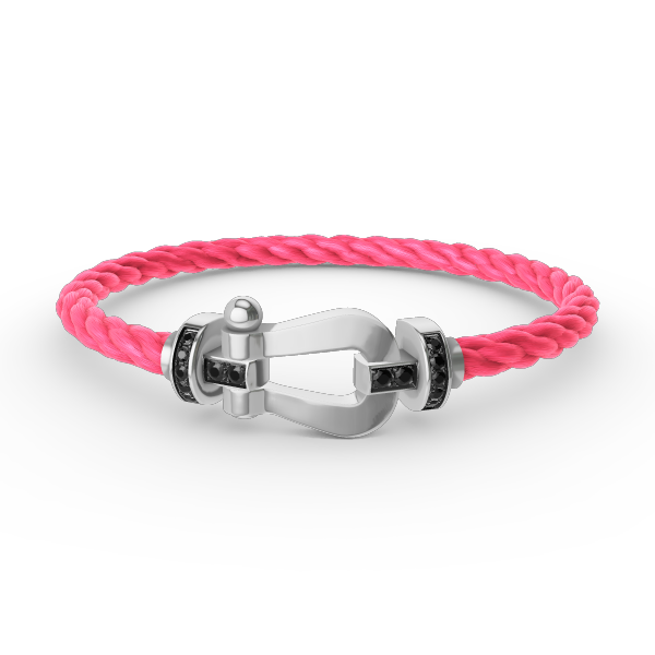 [Marin-Jewelry]FORCE LARGE HORSESHOE BLACK DIAMOND BRACELET SILVER