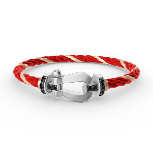 [Marin-Jewelry]FORCE LARGE HORSESHOE BLACK DIAMOND BRACELET SILVER
