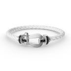 [Marin]GRAND BRACELET FER À CHEVAL EN DIAMANT NOIR EN ARGENT