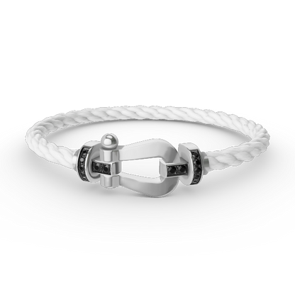 [Marin-Jewelry]FORCE LARGE HORSESHOE BLACK DIAMOND BRACELET SILVER
