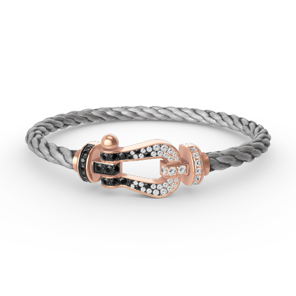 [Marin-Jewelry]FORCE LARGE HORSESHOE BLACK WHITE DIAMOND BRACELET Marin-Jewelry GOLD