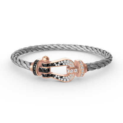 [Marin-Jewelry]FORCE LARGE HORSESHOE BLACK WHITE DIAMOND BRACELET Marin-Jewelry GOLD