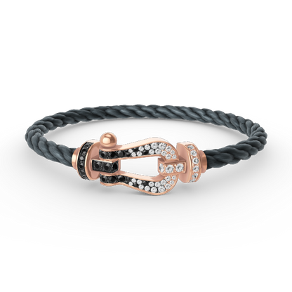 [Marin-Jewelry]FORCE LARGE HORSESHOE BLACK WHITE DIAMOND BRACELET Marin-Jewelry GOLD