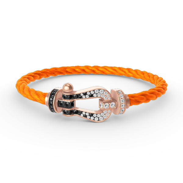 [Marin]FORCE LARGE HORSESHOE BLACK WHITE DIAMOND BRACELET ROSE GOLD