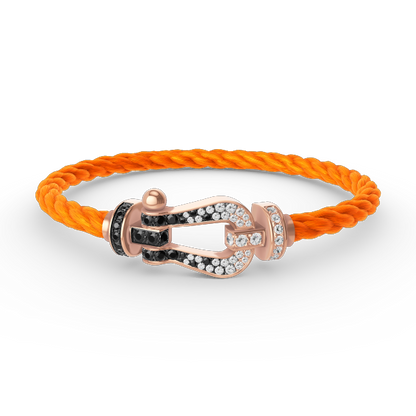 [Marin-Jewelry]FORCE LARGE HORSESHOE BLACK WHITE DIAMOND BRACELET Marin-Jewelry GOLD