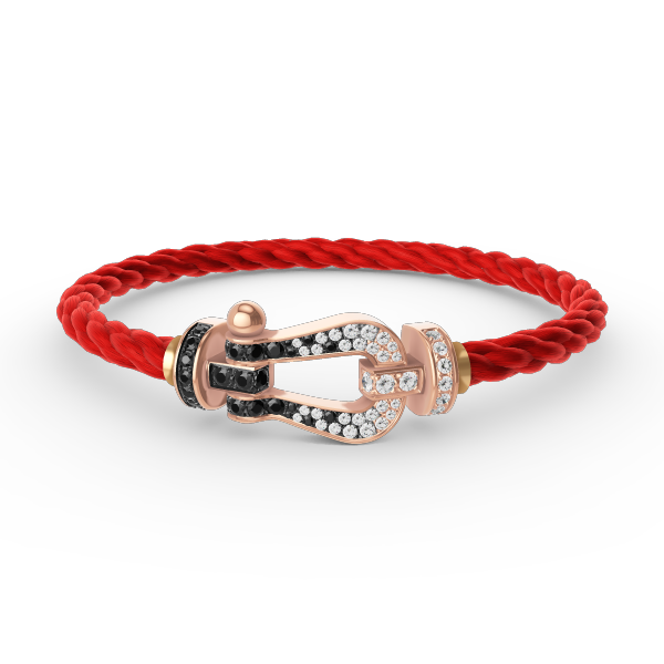 [Marin]FORCE LARGE HORSESHOE BLACK WHITE DIAMOND BRACELET ROSE GOLD
