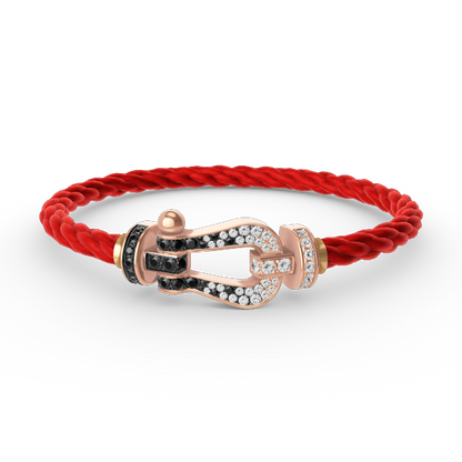 [Marin-Jewelry]FORCE LARGE HORSESHOE BLACK WHITE DIAMOND BRACELET Marin-Jewelry GOLD