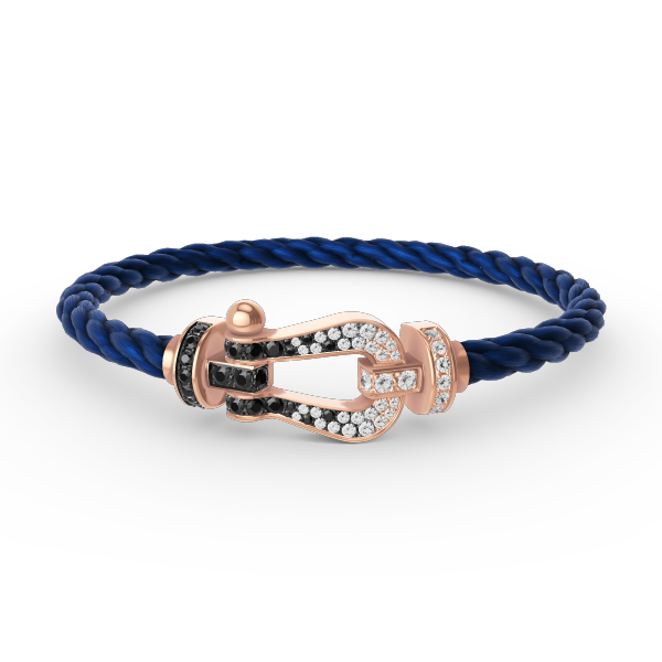 [Marin]FORCE LARGE HORSESHOE BLACK WHITE DIAMOND BRACELET ROSE GOLD