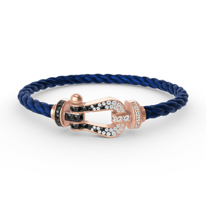 [Marin-Jewelry]FORCE LARGE HORSESHOE BLACK WHITE DIAMOND BRACELET Marin-Jewelry GOLD
