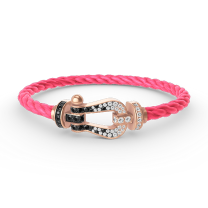 [Marin-Jewelry]FORCE LARGE HORSESHOE BLACK WHITE DIAMOND BRACELET Marin-Jewelry GOLD