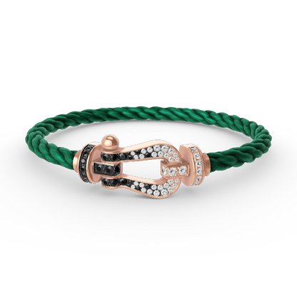 [Marin]FORCE LARGE HORSESHOE BLACK WHITE DIAMOND BRACELET ROSE GOLD