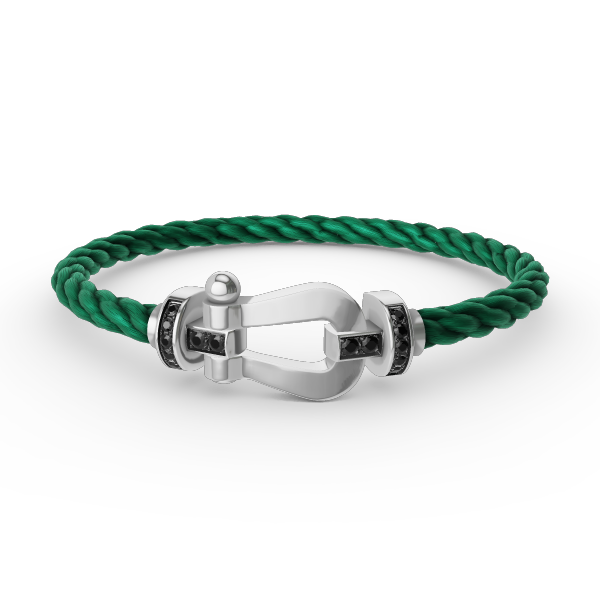[Marin-Jewelry]FORCE LARGE HORSESHOE BLACK DIAMOND BRACELET SILVER
