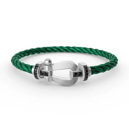 [Marin-Jewelry]FORCE LARGE HORSESHOE BLACK DIAMOND BRACELET SILVER