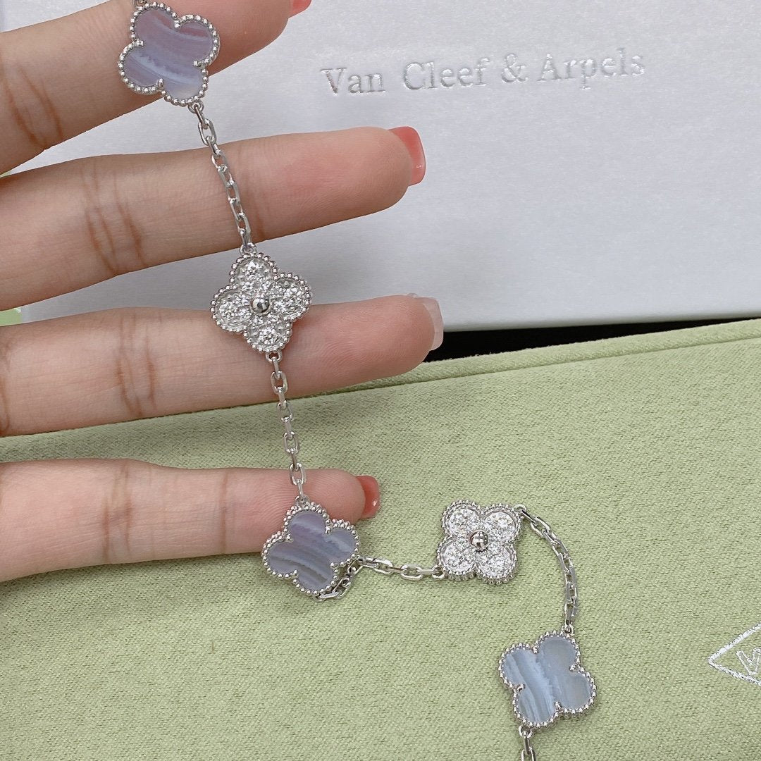 [Marin-Jewelry] クローバー 5モチーフ パープルカルセドニー ブレスレット コレクション