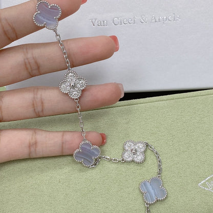 [Marin-Jewelry] クローバー 5モチーフ パープルカルセドニー ブレスレット コレクション