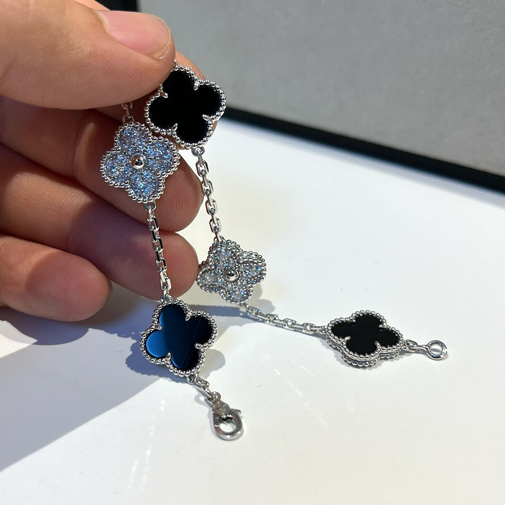 [Marin-Jewelry] クローバー5モチーフ オニキスブレスレットコレクション