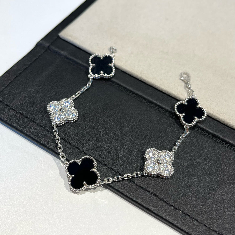 [Marin-Jewelry] クローバー5モチーフ オニキスブレスレットコレクション