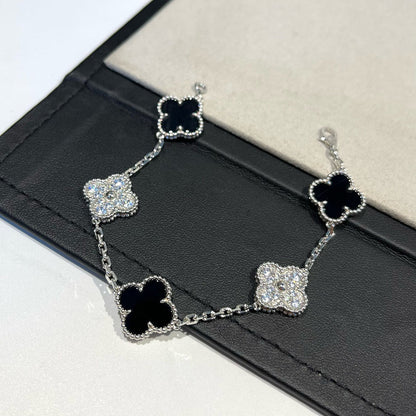 [Marin-Jewelry] クローバー5モチーフ オニキスブレスレットコレクション