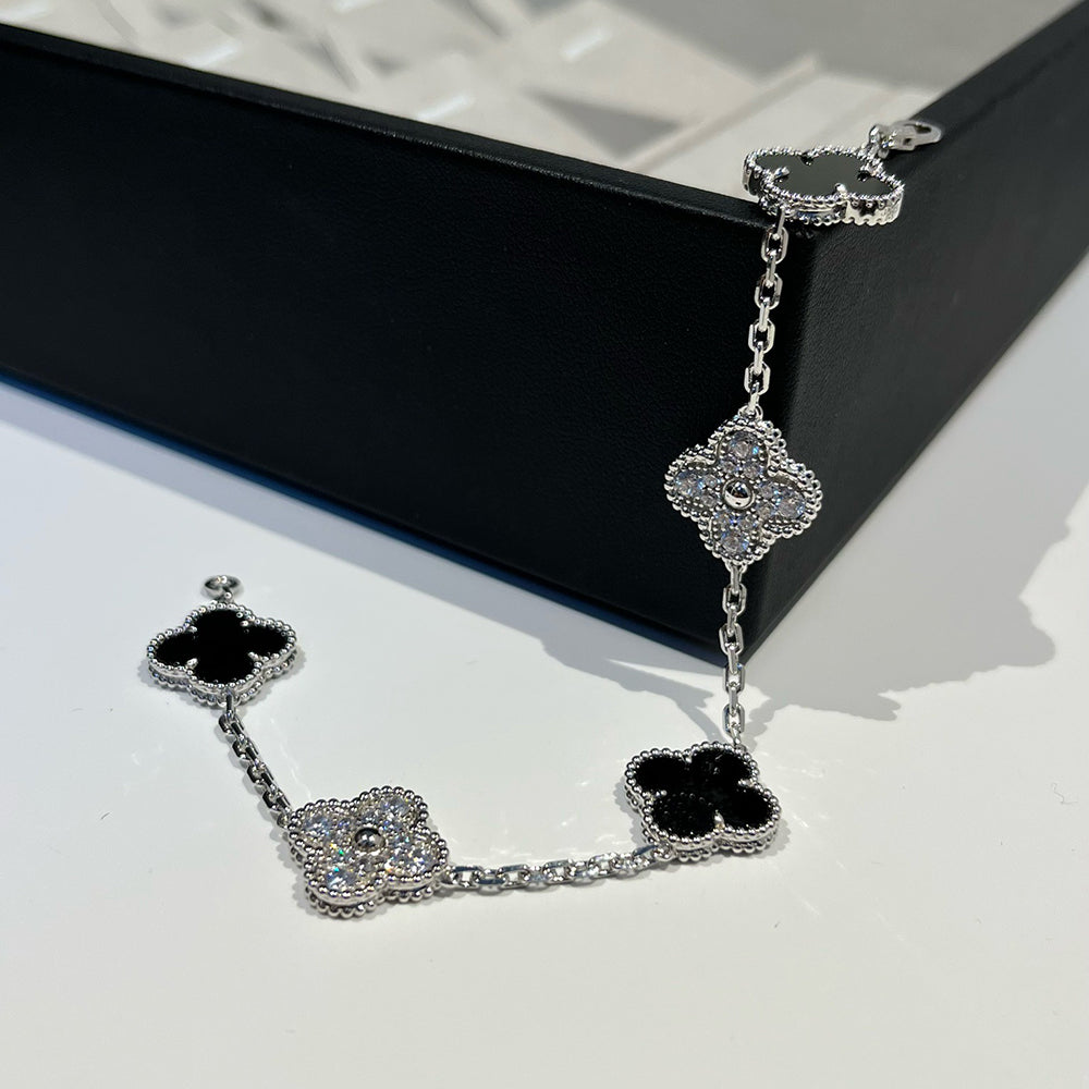 [Marin-Jewelry] クローバー5モチーフ オニキスブレスレットコレクション