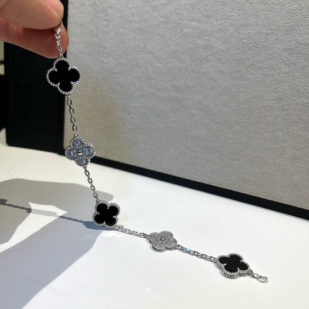 [Marin-Jewelry] クローバー5モチーフ オニキスブレスレットコレクション