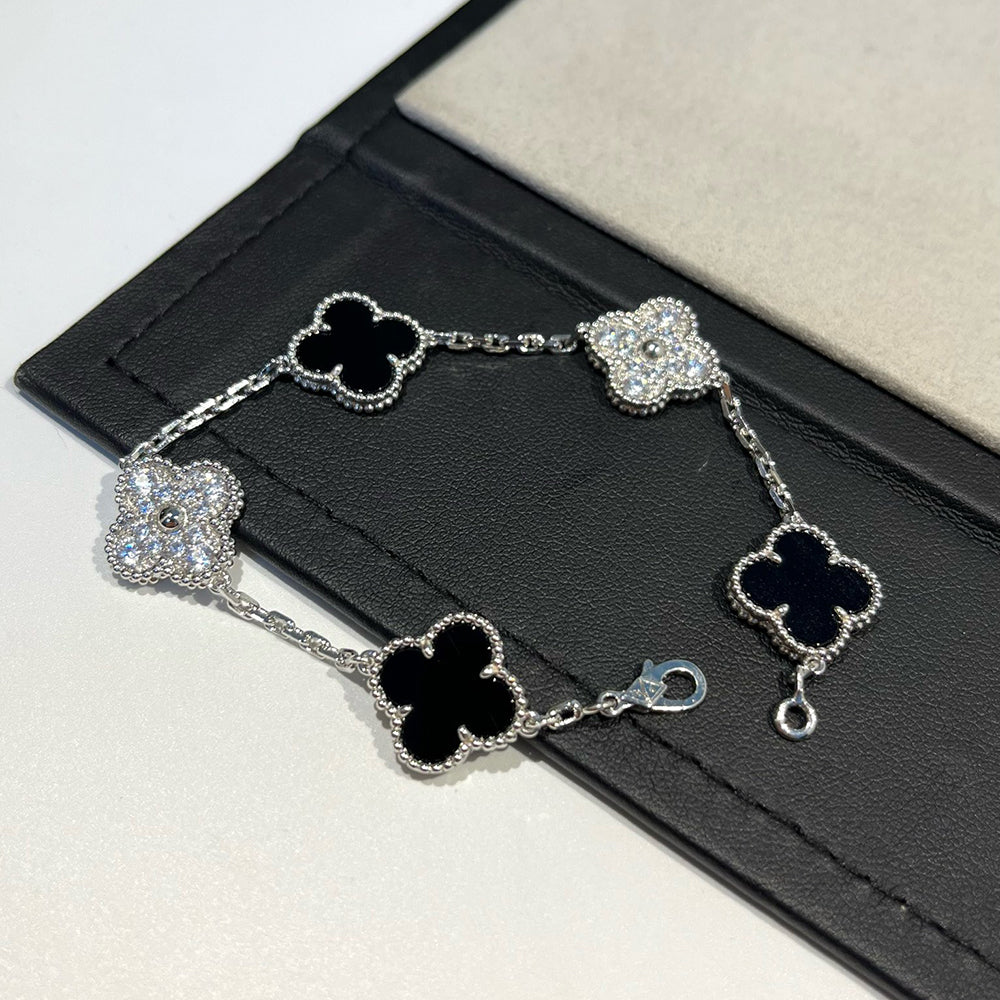 [Marin-Jewelry] クローバー5モチーフ オニキスブレスレットコレクション