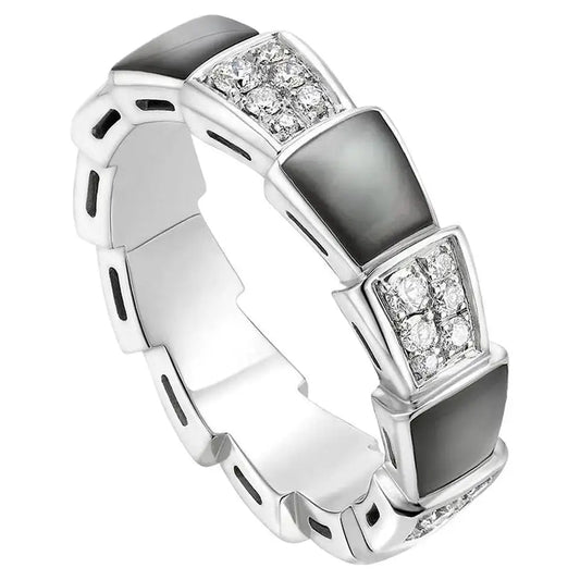 [Marin]SERPENTI RING SILVER DIAMOND BLACK MOP 4MM