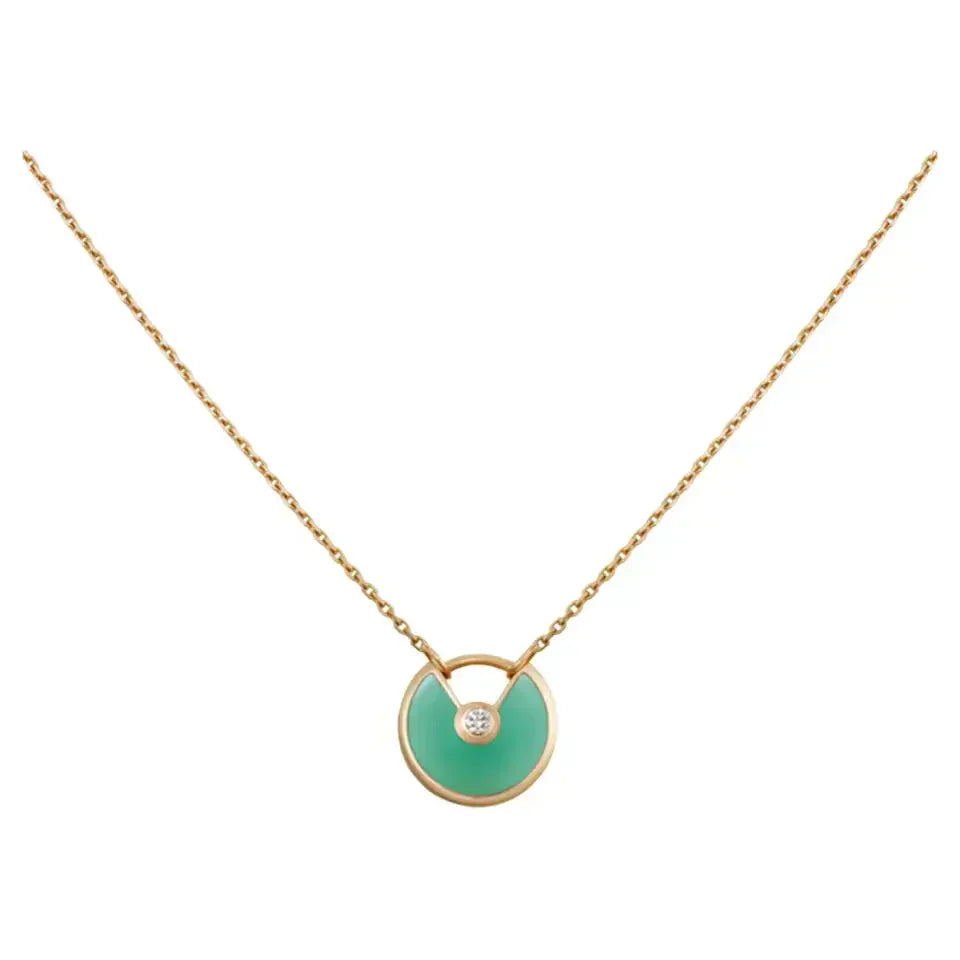 [Marin]AMULETTE GOLD MALACHITE NECKLACE